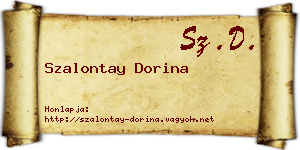 Szalontay Dorina névjegykártya