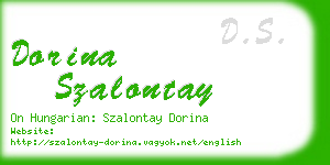 dorina szalontay business card